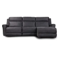 Causeuse modulaire inclinable, chaise longue avec rangement, console avec porte-gobelets et ports USB/USB-C - 3 mcx