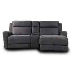 Causeuse modulaire inclinable, chaise longue avec rangement, console avec porte-gobelets et ports USB/USB-C - 3 mcx