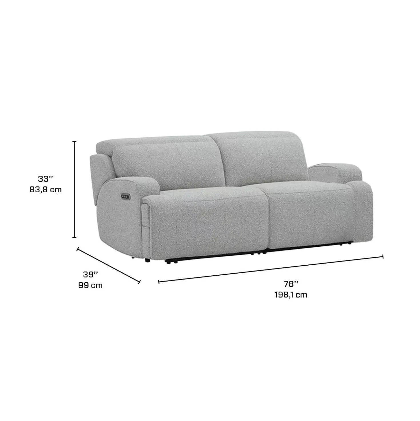 Causeuse modulaire inclinable électrique avec appuis-tête ajustables - 2 mcx