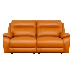 Causeuse modulaire inclinable électrique en cuir véritable - 2 mcx