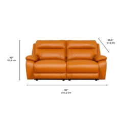 Causeuse modulaire inclinable électrique en cuir véritable - 2 mcx