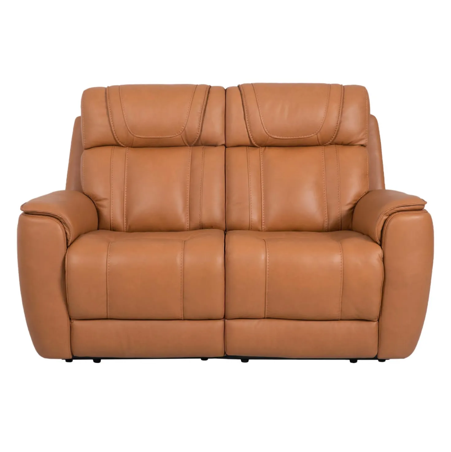 Causeuse modulaire inclinable électrique en cuir véritable avec appuis-tête ajustables - 2 mcx
