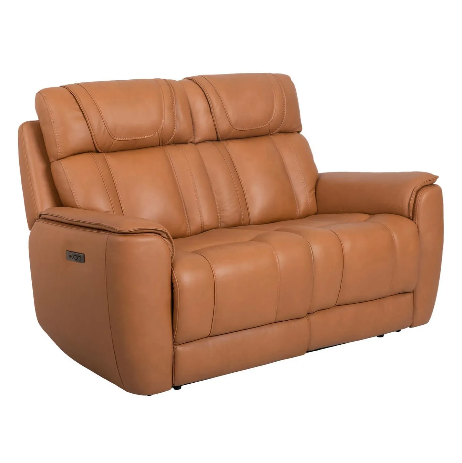 Causeuse modulaire inclinable électrique en cuir véritable avec appuis-tête ajustables - 2 mcx