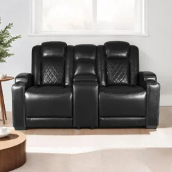Causeuse modulaire électrique inclinable avec console et porte-gobelets - 3 mcx