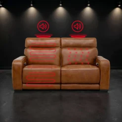 Causeuse modulaire électrique inclinable avec haut-parleurs intégrés, massage et chaleur - 2 mcx