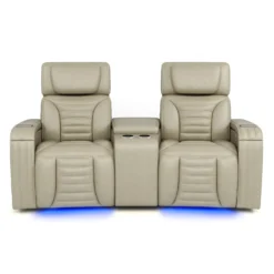 Causeuse modulaire électrique inclinable avec massage, chaleur et console en angle - 3 mcx