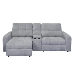 Causeuse modulaire électrique inclinable, chaise longue à gauche avec rangement, et console - 3 mcx