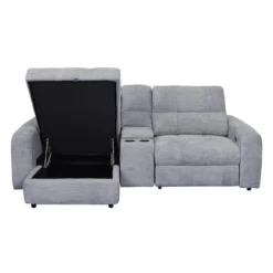 Causeuse modulaire électrique inclinable, chaise longue à gauche avec rangement, et console - 3 mcx
