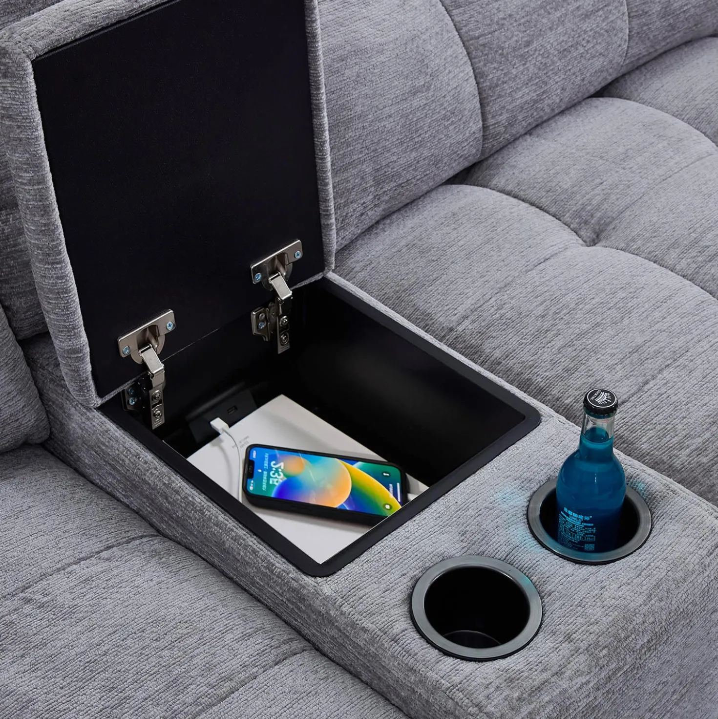 Causeuse modulaire électrique inclinable et console - 3 mcx