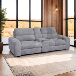 Causeuse modulaire électrique inclinable et console - 3 mcx