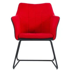 Chaise avec piètement en métal - rouge