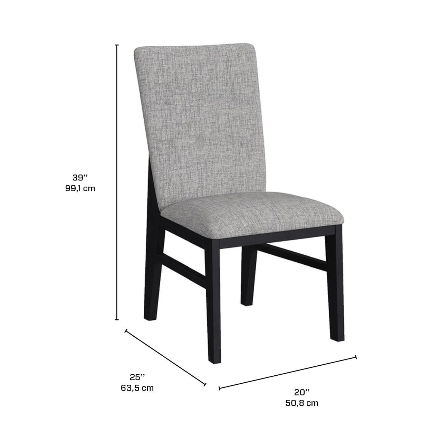 Chaise (boite de 2) - tissu gris