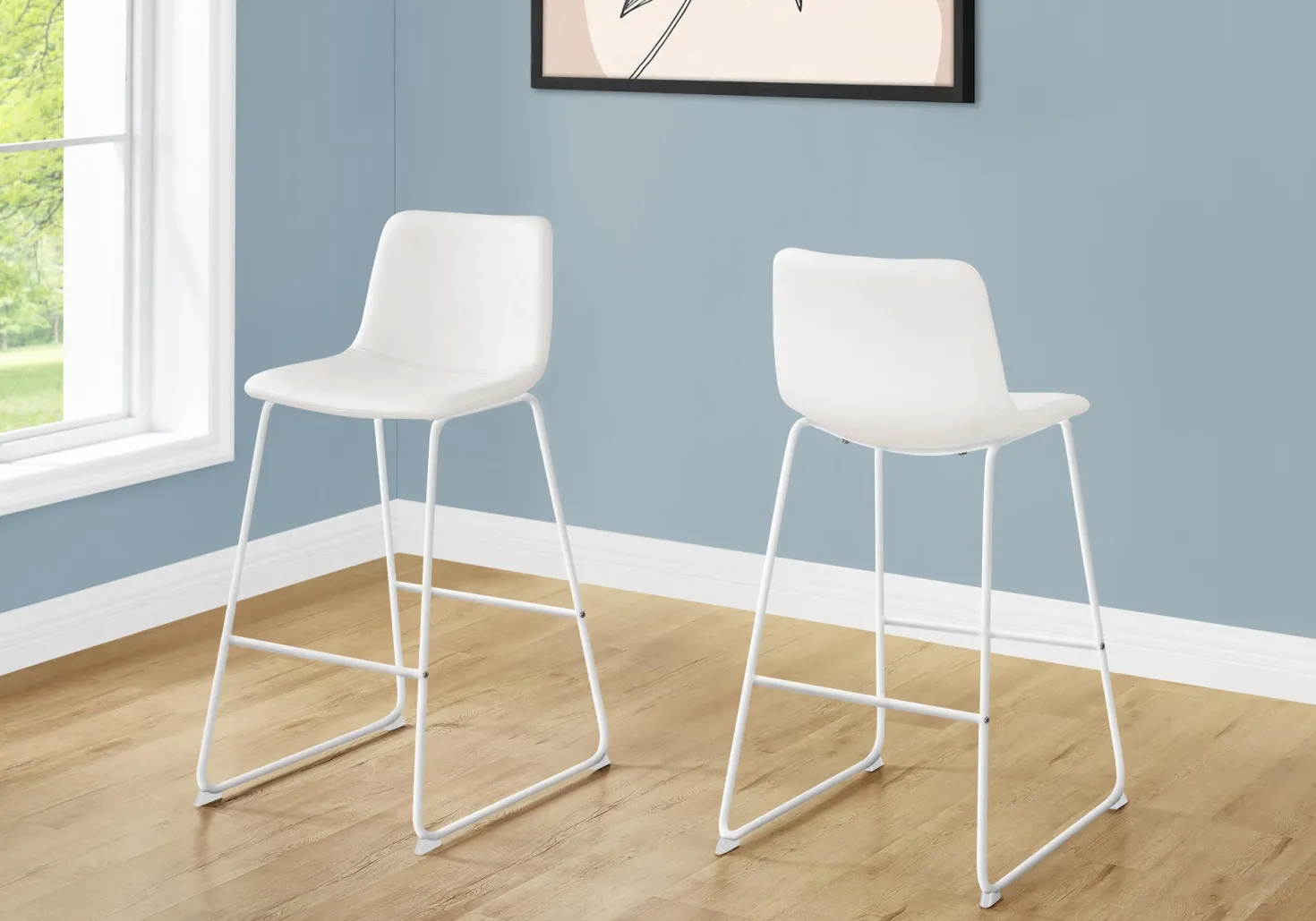 Chaise de bureau - blanc simili-cuir / sureelevee - Monarch