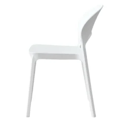 Chaise intérieur/extérieur empilable en résine – blanc