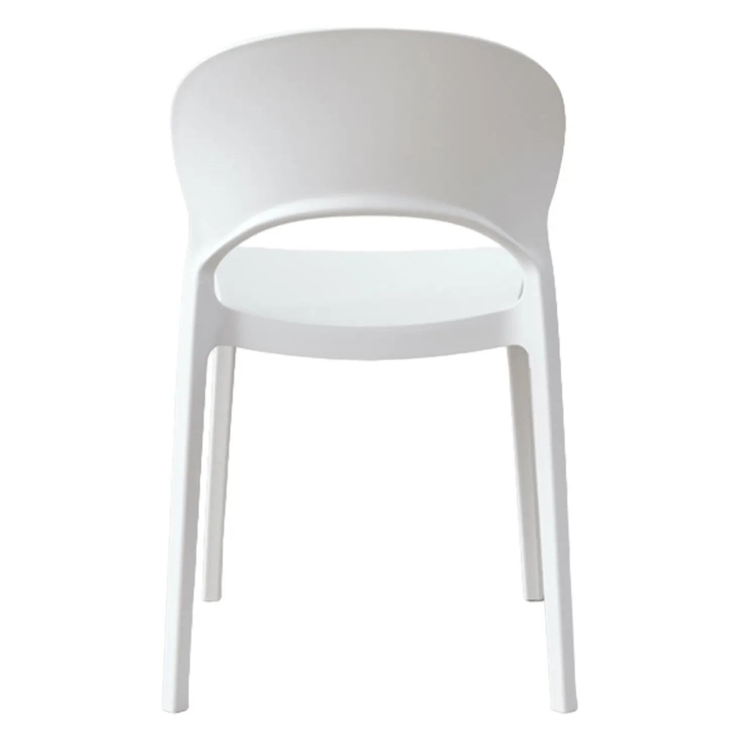 Chaise intérieur/extérieur empilable en résine – blanc