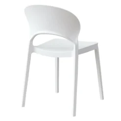 Chaise intérieur/extérieur empilable en résine – blanc