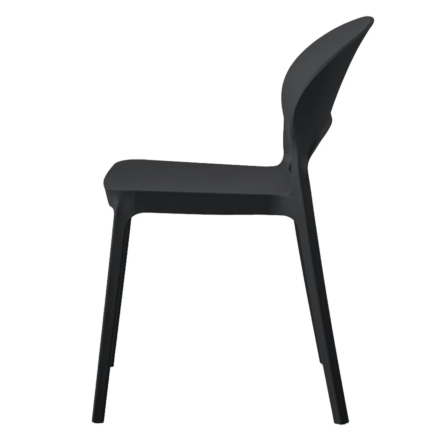 Chaise intérieur/extérieur empilable en résine – noir