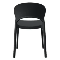 Chaise intérieur/extérieur empilable en résine – noir