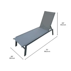 Chaise longue en textilène - gris