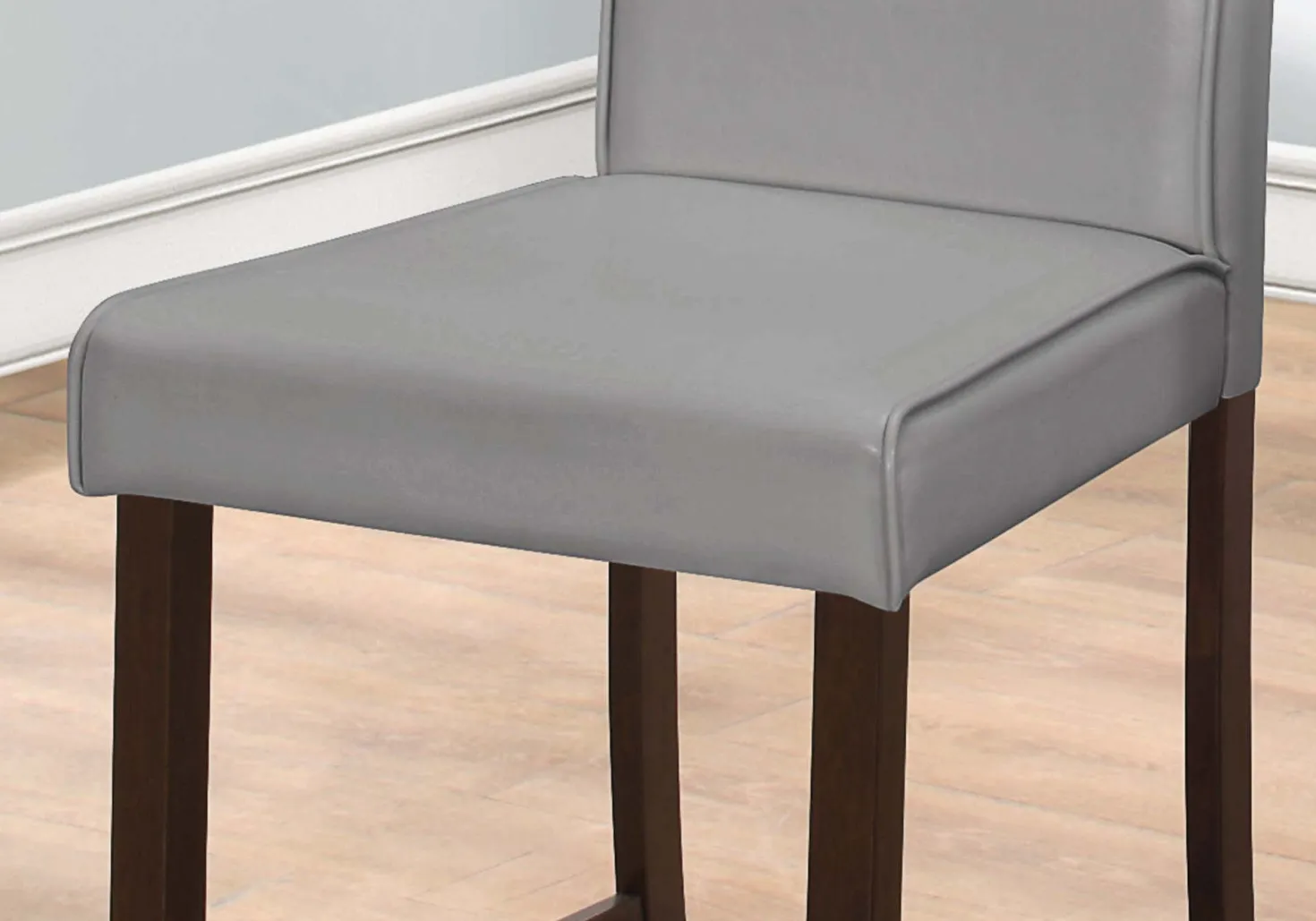 Chaise - 2mcx, simili-cuir gris hauteur comptoir - Monarch