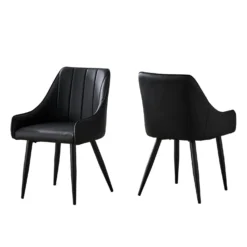 Chaises avec accoudoirs bas (bte de 2) - noir - Monarch