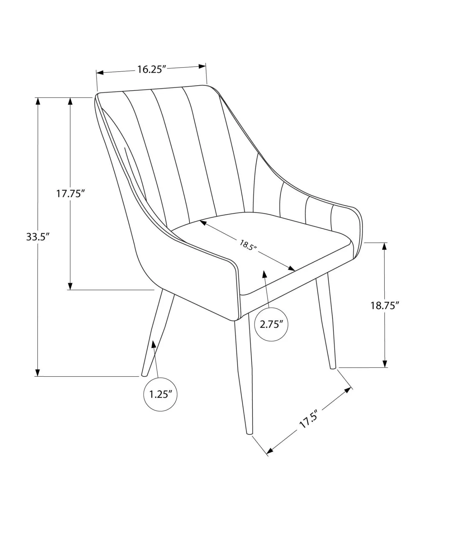 Chaises avec accoudoirs bas (bte de 2) - noir - Monarch