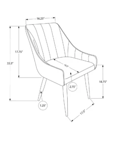 Chaises avec accoudoirs bas (bte de 2) - taupe - Monarch