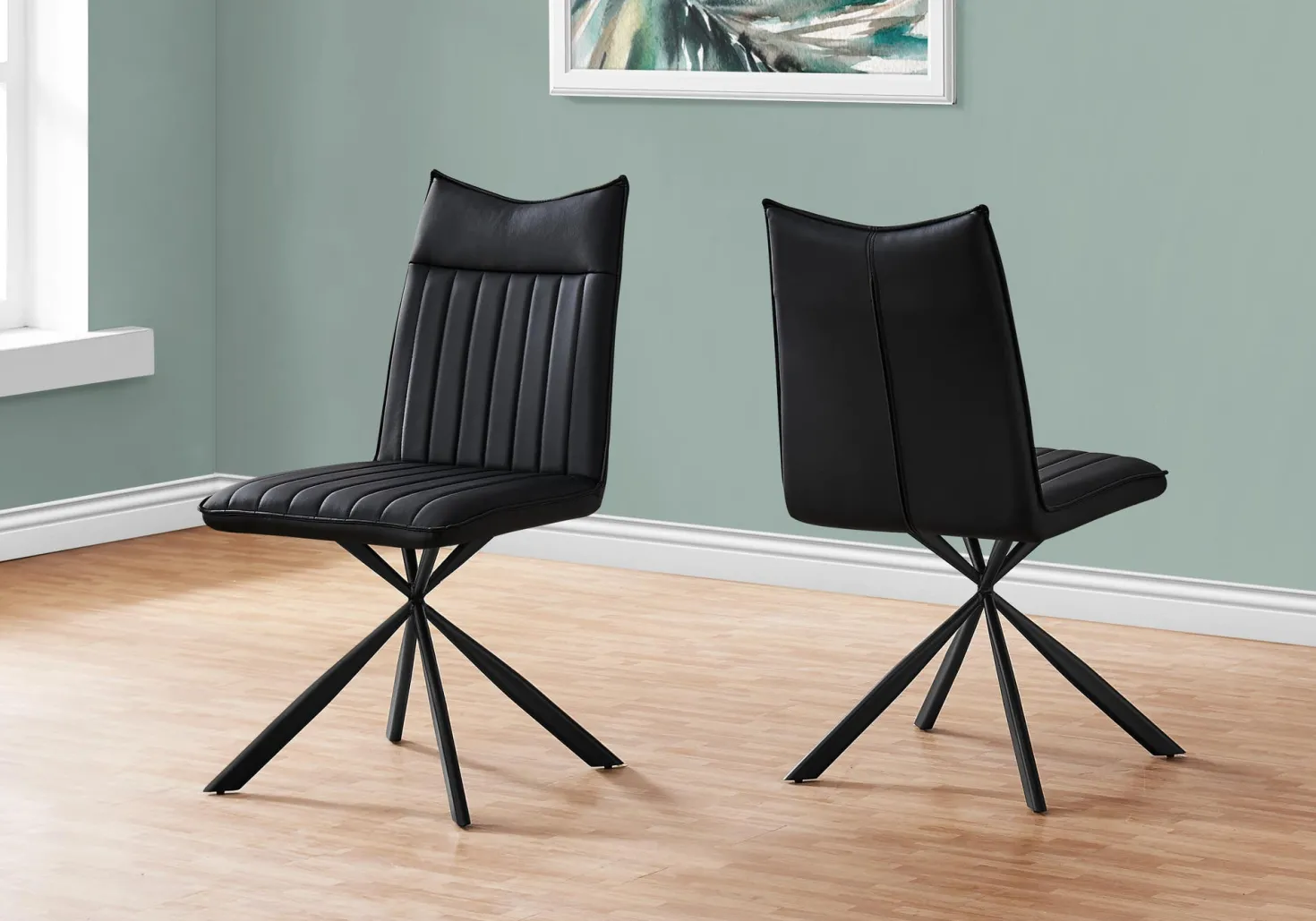 Chaises avec piètement araignée noir (bte de 2) - noir - Monarch