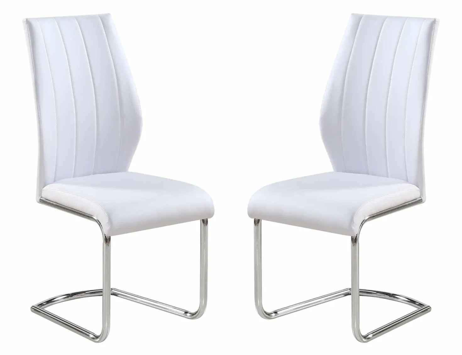 Chaises avec piètement chromé (bte de 2) - blanc