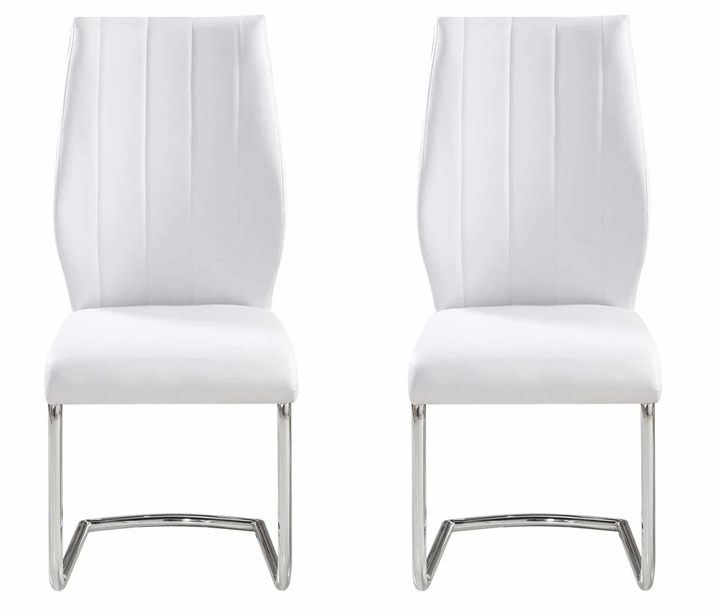 Chaises avec piètement chromé (bte de 2) - blanc