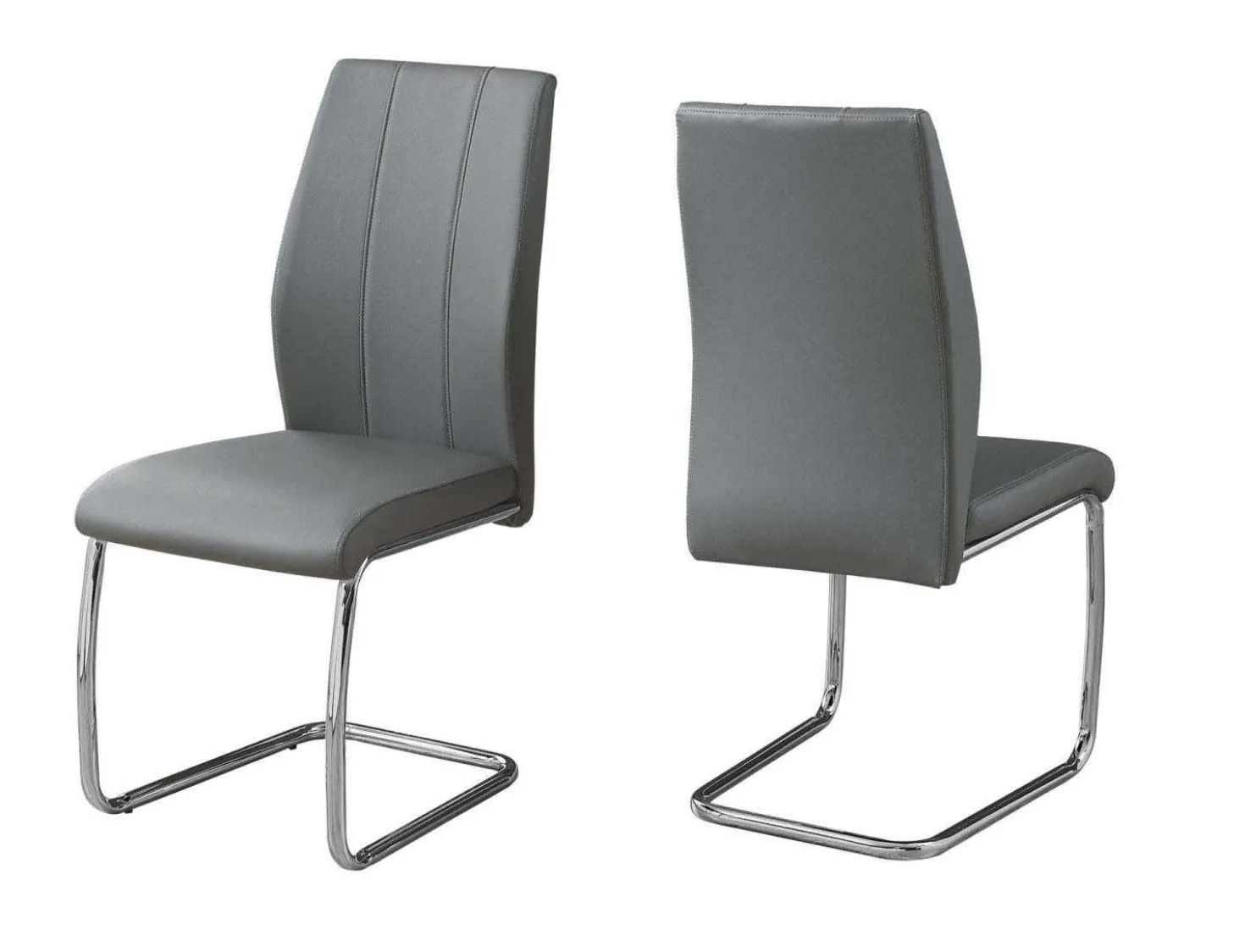 Chaises avec piètement chromé (bte de 2) - gris - Monarch