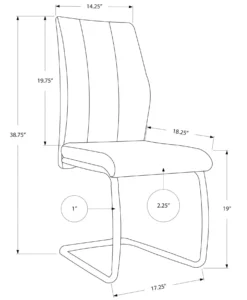 Chaises avec piètement chromé (bte de 2) - gris - Monarch