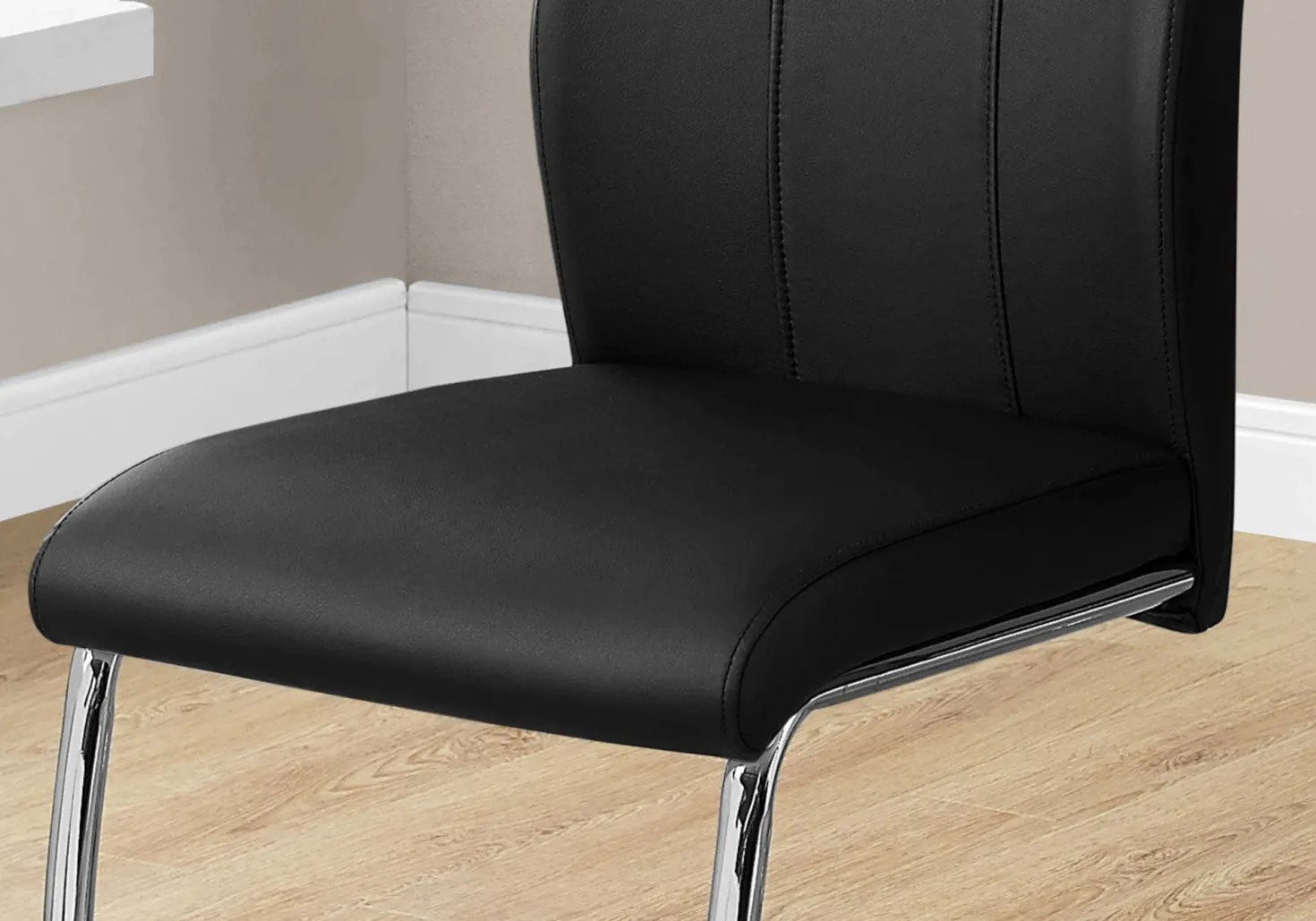 Chaises avec piètement chromé (bte de 2) - noir - Monarch