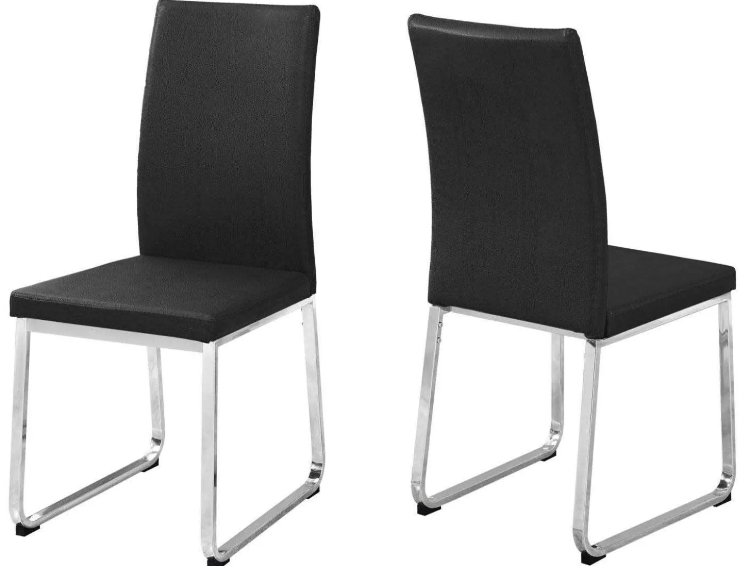 Chaises avec piètement chromé (bte de 2) - noir - Monarch