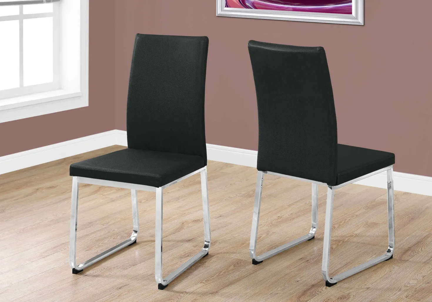 Chaises avec piètement chromé (bte de 2) - noir - Monarch