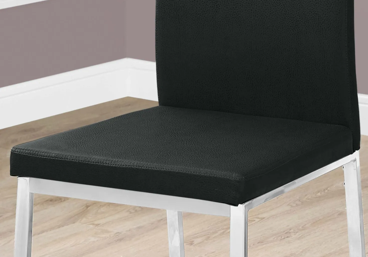 Chaises avec piètement chromé (bte de 2) - noir - Monarch