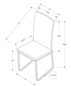 Chaises avec piètement chromé (bte de 2) - noir - Monarch