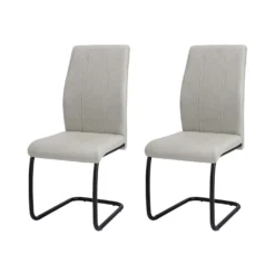 Chaises avec piètement noir (bte de 2) - gris - Monarch