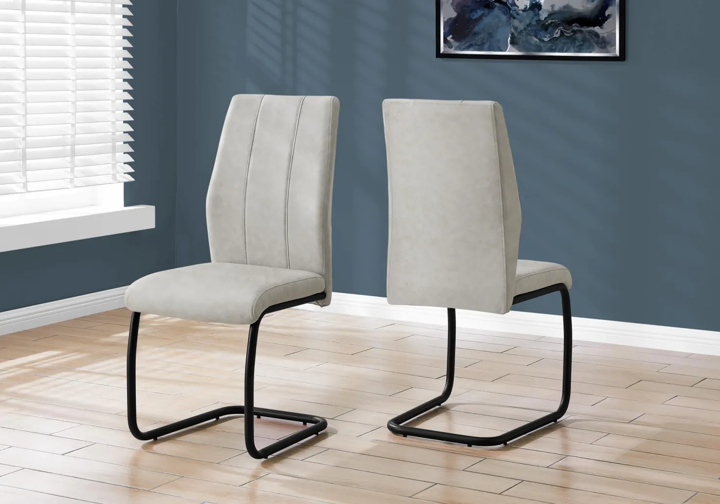 Chaises avec piètement noir (bte de 2) - gris - Monarch