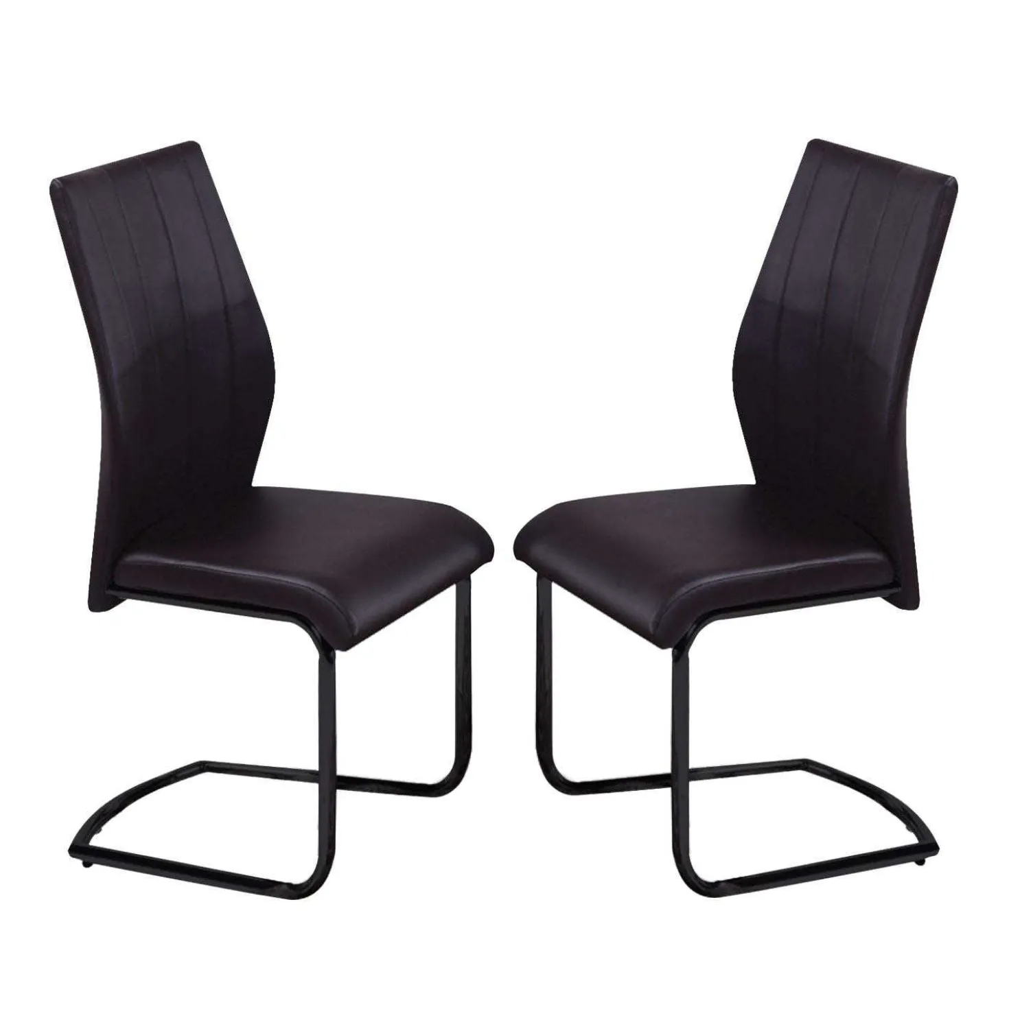Chaises avec piètement noir (bte de 2) - noir