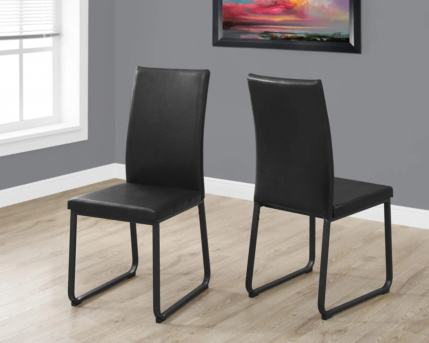 Chaises avec piètement noir (bte de 2) - noir - Monarch