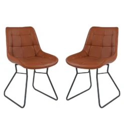 Chaises avec piètement traineau (bte de 2) - brun