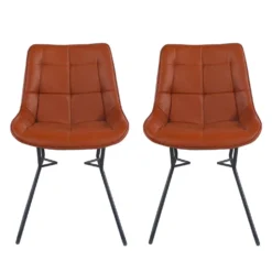 Chaises avec piètement traineau (bte de 2) - brun