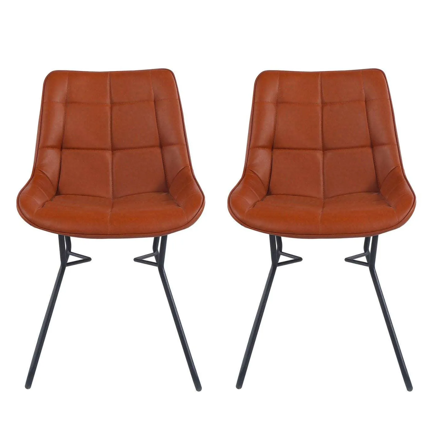 Chaises avec piètement traineau (bte de 2) - brun