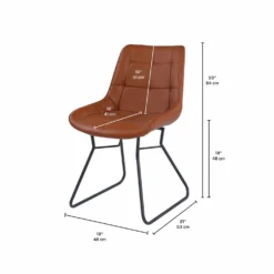 Chaises avec piètement traineau (bte de 2) - brun