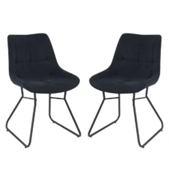 Chaises avec piètement traineau (bte de 2) - noir