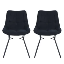 Chaises avec piètement traineau (bte de 2) - noir