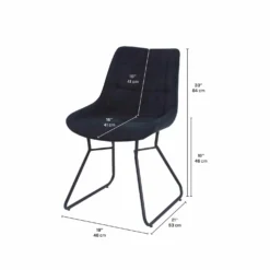 Chaises avec piètement traineau (bte de 2) - noir