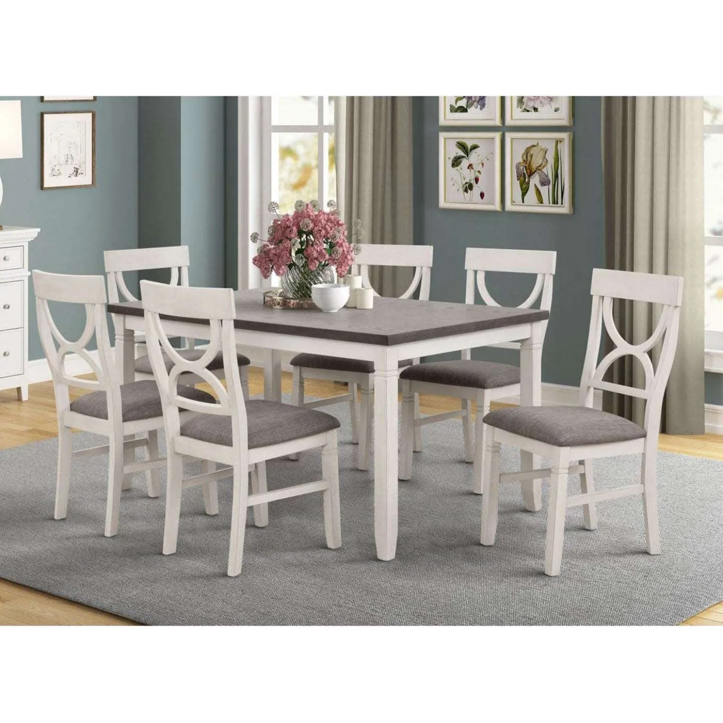 Chaises (bte de 2) - blanc & gris