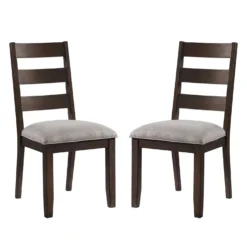 Chaises (bte de 2) - brun & beige